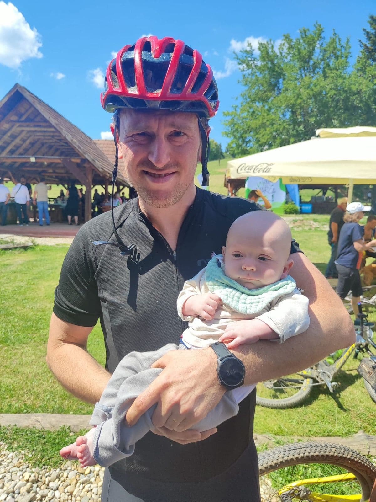 Domagoj with family after a ride
